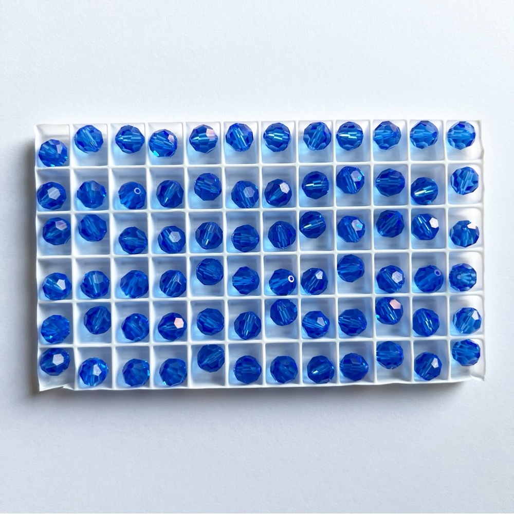 Factory Pack Swarovski Crystal 8mm Sapphire Faceted Round Beads